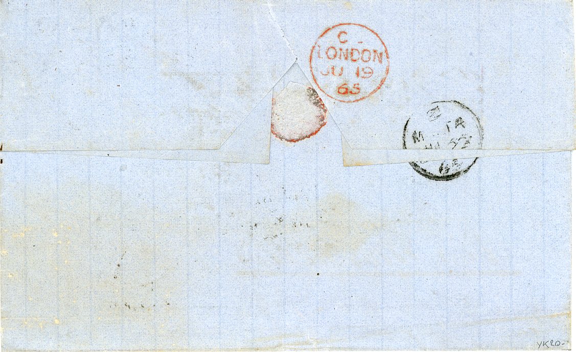GREAT BRITAIN / MALTA GREAT BRITAIN / MALTA: 1865 (JU 17) folded cover to Malta franked 1d plate 71 (pair) + 4d pale red tied by Swansea 763 duplex, hs Deficient. Postage 6d/Fine Postage 6d  (total) 1s, arrival bs, fine £155GREAT BRITAIN/MALTA: 1867 (Sp 25) entire from Glasgow to Malta franked 1867 10d red-brown plate 1 tied by Glasgow 159 duplex, hs tax mark Deficient postage 2/Fine Postage 6, Malta arrival (1/10), fine