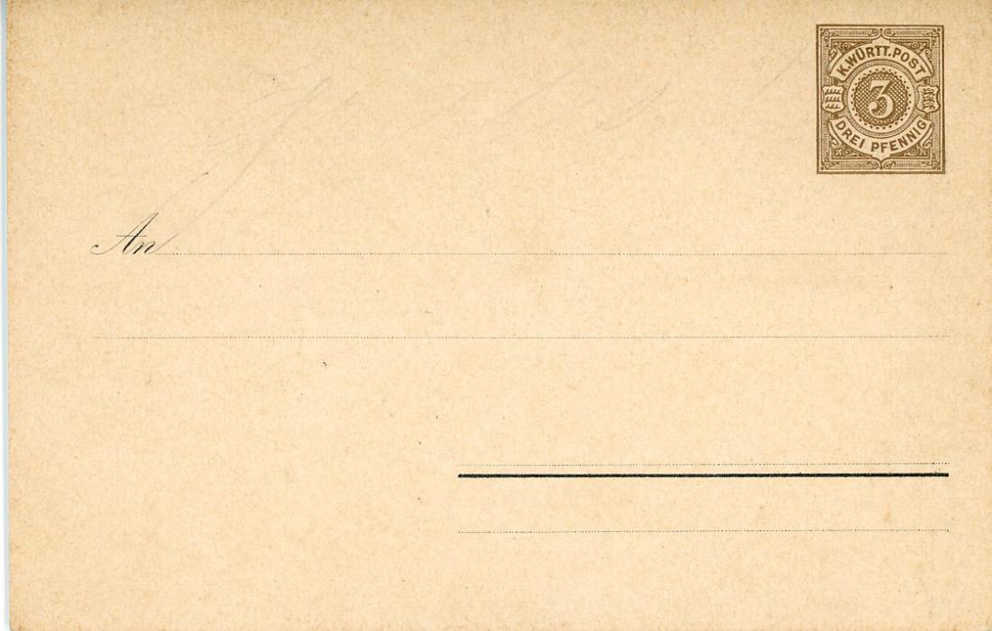 GERMANY / WURTTEMBERG GERMANY / WURTTEMBERG: Postal Stationery. 1900s 3pf card entitled Gruss aus Stutgard und vom Volkfest with three images of King Carls Bridge, City View and Ehrenpforte (Triumhal Arch), fine unused. PP10 D4